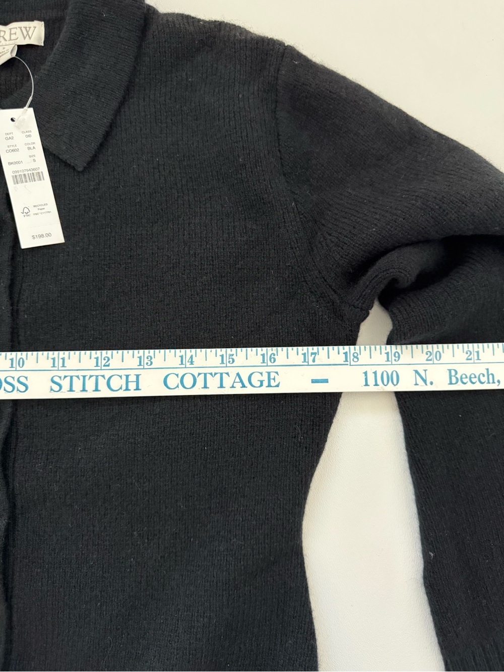 NWT J.Crew Milano-Stitch Lambswool Crystal Button Cinched-Waist Cardigan S - Picture 5 of 9